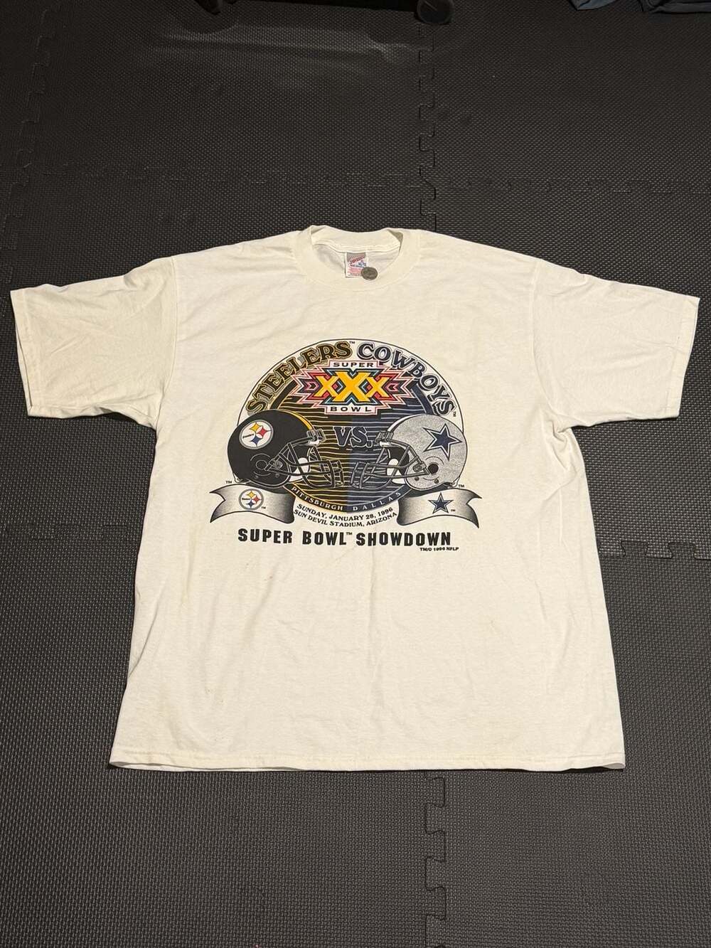 Jerzees Super Bowl XXX Pittsburgh Steelers vs Dallas Cowboys 1996 NFL Football T